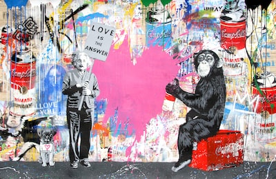 Mixed Wall - opera unica di Mr Brainwash Mixed Wall - opera unica di Mr Brainwash